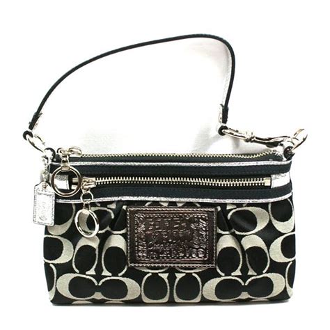 coach poppy wristlet black